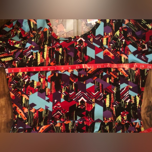 LulaRoe Amelia dress jewel tone geometric print size XL - Picture 6 of 7